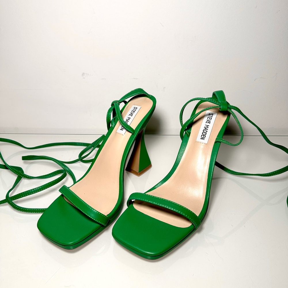 Green Lace Up Heels